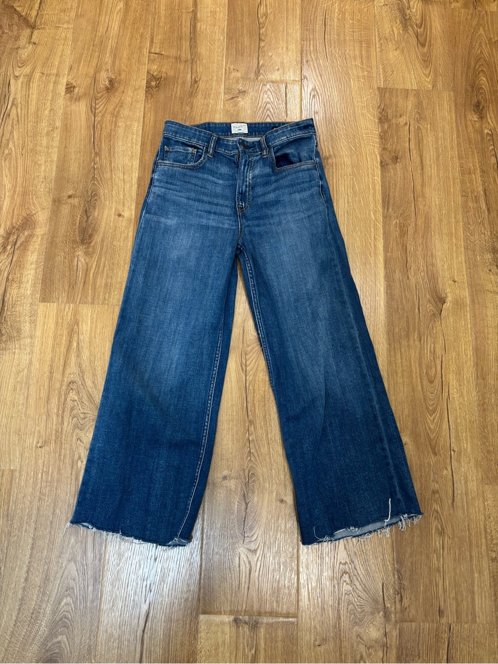 Faherty Wide Leg Raw Hem Jeans